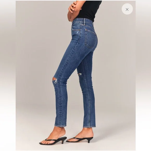 Abercrombie The Skinny High Rise Distressed - Curve Love - Picture 4 of 10
